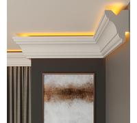 FAST DECOR XPS Ceiling Cornice Coving - Extruded Polystyrene Moulding Trim, Lightweight Decorative Coving for Ceilings, LED Coving, LED Cornice, LED Lighting Coving (CLL12, 2M (1 Length))