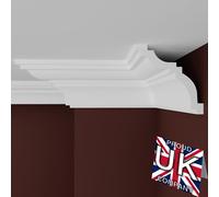 FAST DECOR XPS Ceiling Cornice Coving, Premium XPS Moulding Trim, Lightweight and Paintable Decorative Coving for Ceilings, Durable Cornice for Modern Home Décor (CM21, 16 Meters (8 Length))