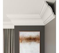 FAST DECOR XPS Ceiling Cornice Coving, Premium XPS Moulding Trim, Lightweight and Paintable Decorative Coving for Ceilings, Durable Cornice for Modern Home Décor (CM24, 2 Meters (1 Length))