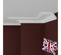 FAST DECOR XPS Ceiling Cornice Coving, Premium XPS Moulding Trim, Lightweight and Paintable Decorative Coving for Ceilings, Durable Cornice for Modern Home Décor (CM18, 16 Meters (8 Length))