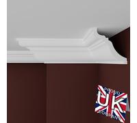 FAST DECOR XPS Ceiling Cornice Coving, Premium XPS Moulding Trim, Lightweight and Paintable Decorative Coving for Ceilings, Durable Cornice for Modern Home Décor (CM13, 16 Meters (8 Length))