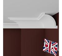 FAST DECOR XPS Ceiling Cornice Coving, Premium XPS Moulding Trim, Lightweight and Paintable Decorative Coving for Ceilings, Durable Cornice for Modern Home Décor (CM09, 16 Meters (8 Length))