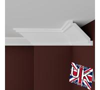 FAST DECOR XPS Ceiling Cornice Coving, Premium XPS Moulding Trim, Lightweight and Paintable Decorative Coving for Ceilings, Durable Cornice for Modern Home Décor (CM04, 16 Meters (8 Length))