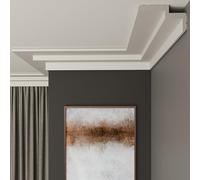 FAST DECOR XPS Ceiling Cornice Coving, Premium XPS Moulding Trim, Lightweight and Paintable Decorative Coving for Ceilings, Durable Cornice for Modern Home Décor (CM27, 16 Meters (8 Length))