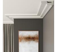 FAST DECOR XPS Ceiling Cornice Coving, Premium XPS Moulding Trim, Lightweight and Paintable Decorative Coving for Ceilings, Durable Cornice for Modern Home Décor (CM07, 2 Meters (1 Length))