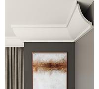 FAST DECOR XPS Ceiling Cornice Coving, Premium XPS Moulding Trim, Lightweight and Paintable Decorative Coving for Ceilings, Durable Cornice for Modern Home Décor (CM09, Sample 20cm)