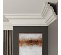 FAST DECOR XPS Ceiling Cornice Coving, Premium XPS Moulding Trim, Lightweight and Paintable Decorative Coving for Ceilings, Durable Cornice for Modern Home Décor (CM01, 6 Meters (3 Length))