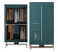 Fast Dry Electric Clothes Dryer, 1500W Clothes Drying Rack Machine, Indoor Airer With Warm Air Drying Wardrobe With Dustproof Cloth Curtain, Green Warm Air Rack