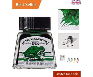 Fast-Drying Brilliant Green Drawing Ink, 14 ml - Perfect for All Art Techniques