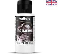 Vallejo Model Color Primer – Fast-Drying Acrylic Airbrush for Modeling & Miniatures – 60 ml White