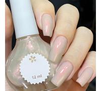 Fast-Drying Pearl White Nail Polish - Holographic Clear Glitter, Long-Lasting & Chip-Resistant, Ideal for DIY Nail Art & Manicure Sets