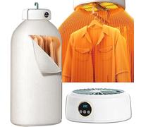 Fast-Drying Smart Portable Foldable Hanging Garment Dryer with Heated Airflow for Home Dorm Travel White 10.3x10.3x7.3 Inches