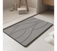 Fast Drying Stone Bath Mat - Diatomite Bathroom Mat with Instant Absorption, Anti-Mould, Odour Resistant, Non-Slip Base, Hygienic Quick Dry Mat Design for Bathroom, Kitchen, Pets & Plants