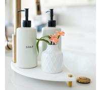 Fast Drying Stone Sink Caddy Made of Diatomaceous Earth | Water Absorbing Stone Tray for Bathroom | Instant Dry Sponge Holder for Kitchen Sink New Longer Size (Marble print on Corner tray)