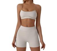 Fast-Drying Workout Set for Women | Sports Bra Shorts Outfit High Rise 2 Piece Yoga Pilates Activewear Dance Running