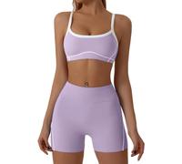 Fast-Drying Workout Set for Women | Sports Bra Shorts Outfit High Rise 2 Piece Yoga Pilates Activewear Dance Running