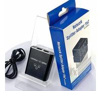 Fast Ethernet Splitter 1 to 2 Port Gigabit LAN Extender for Gaming Streaming - Compact Metal Design No Driver Needed 53mm(1 to 2)