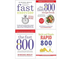 Fast Exercise, The Fast 800 Recipe Book, The Fast 800, Quick & Easy Fasting Nom Nom Fast 800 Cookbook 4 Books Collection Set
