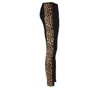 Fast Fashion - Women’s Leopard Animal Print Side Panel Leggings - black - UK 16