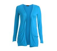 Fast fashion women's cardigan, plus size, friend pocket - Turquoise - L