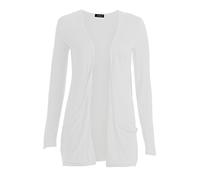 Fast fashion women's cardigan, plus size, friend pocket - White - 12