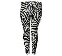 Fast Fashion Women's Plus Size Zebra Print Stretchy Leggings - Black - EUR 44/46 - UK (16-18)