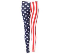 Fast Fashion Women's USA American Flag Stars and Stripes Leggings - Multicolour - EUR 36/38 - UK (8-10) Navy/Red