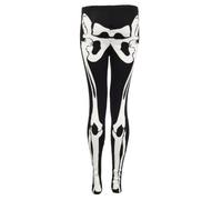 Fast Fashion, women's viscose jersey leggings with skeleton print - Black - 14