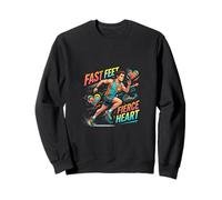 Fast Feet Fierce Heart Running Motivation Design Sweatshirt