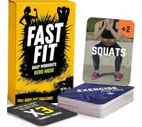 Fast Fit Hero Mode Workout Cards - 120 Tear Resistant HIIT Fitness Deck; Full Body Training Exercises for Any Space and Time; No Equipment Needed; Fun Flexible Fitness Gift Game for Kids & Adults