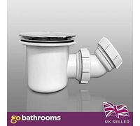 Fast Flow Bathroom Chrome Shower Tray Waste Easy Clean Elbow Joint 90mm