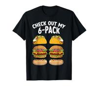 Fast Food 6 Pack Abs Funny Fitness Bodybuilding Gym Exercise T-Shirt