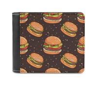Fast Food Burgers Printed Bifold Wallet with Hidden Compartments Pocket Money and Credit Card Holder for Men Women