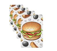 Fast Food Car Air Fresheners Cards Set of 4 Pieces Personalized Car Fresheners Gifts for Men Women Auto Aromatherapy Tablets Hanging Scented Cards for Wardrobe Bathroom