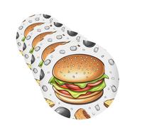 Fast Food Car Air Fresheners Cards Set of 4 Pieces Personalized Car Fresheners Gifts for Men Women Auto Aromatherapy Tablets Hanging Scented Cards for Wardrobe Bathroom