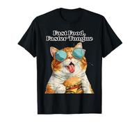 Fast Food Cat with Funny Burger Vibes T-Shirt