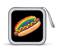 Fast Food Colorful Hotdog CD Case Holder Portable 40 Capacity DVD Wallet Storage Organizer for Car Travel