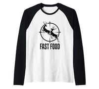 Fast Food Deer ing Buck Humor Crosshairs Raglan Baseball Tee