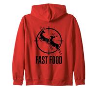 Fast Food Deer ing Buck Humor Crosshairs Zip Hoodie