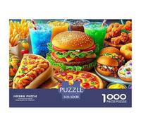 Fast Food Feast 1000 Piece Adults Puzzle Kids Age Games Puzzle Game Difficult Impossible Challenging & Brainteasing 52x38cm/1000pcs