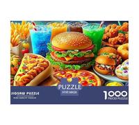 Fast Food Feast Jigsaws 1000 Piece Puzzle Impossible Fit Together Perfectly Wall Decor for Adults And Kids 38x26cm/1000pcs