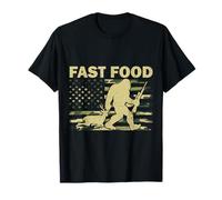 Fast Food Funny Bigfoot Sasquatch Hunter Deer Hunting Camo T-Shirt