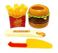 Fast Food Game - Educational Game Imitation Burger Fries And Fake Food | Set Of Imitation Kitchen Accessories For Preschool Boys And Girls