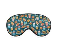Fast Food Hamburger Eye Sleep Mask,Super Soft Eye Masks with Adjustable Strap,Ultimate Sleeping Aid,Blindfold,Relax & Relieve Your Fatigue,Puffy Eyes