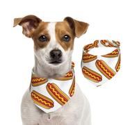 Fast Food Hot Dog,Dog Bandanas Cotton Pet Scarf Adjustable Bibs for Pet,S