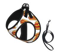 Fast Food Hot Dog,Pet Harness,Adjustable Reflective Dog Harness,Pet Leash Vest,S