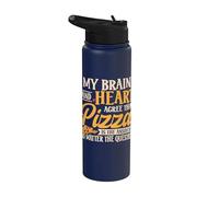 Fast Food My Brain and Heart Agree that Pizza is The Answer Stainless Steel Insulated Water Bottle