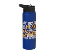 Fast Food My Brain and Heart Agree that Pizza is The Answer Stainless Steel Insulated Water Bottle