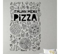 Fast Food Pizza Wall Decals Pizza Shop Sign Dinning Room Restaurant Kitchen Stickers Vinyl Modern Decor Murals Wallpaper 57X100CM