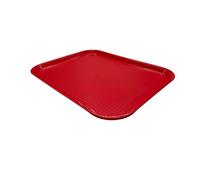 Fast Food Plastic Rectangular Serving Tray 18''x 14'' 46 x 36cm Polypropylene Cafe, Restaurant,Food Canteen Tray (Red)
